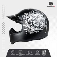 Gambar Helm HBC Cakil Motif Old School Matt Black dari BANDARHELM Kota Bandung 1 Tokopedia