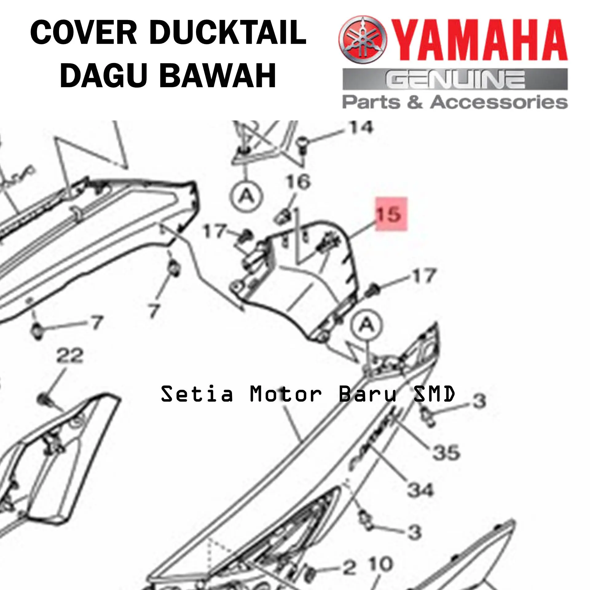 Duck Tail Dagu Bawah Biru Glossy Dull Blue Motor All New Nmax N Max Asli Yamaha B6H-F1651-00-PD