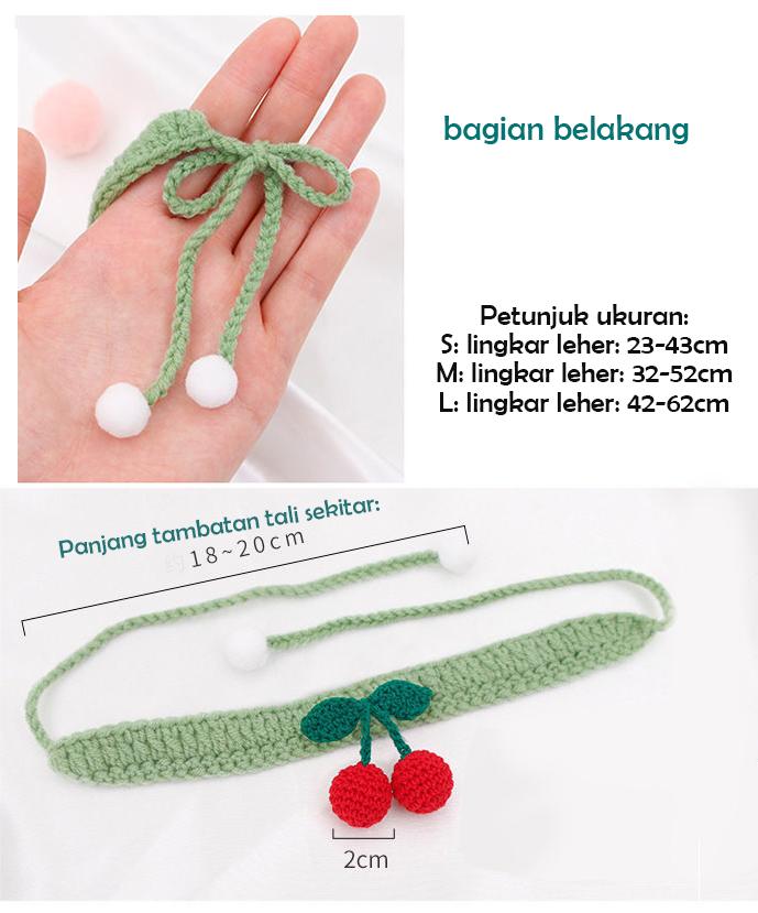 Product Introduction of Kalung Kucing Anjing Rajut Cherry 0