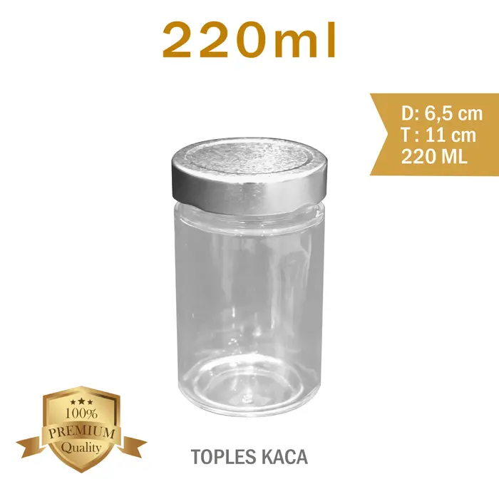 Jual Toples Kaca Jar Botol Container / Glass Candy Jar 280 ml 400 ml ...