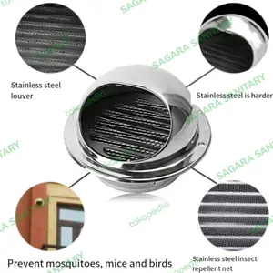 5 inch fan grill inline duct booster exhaust blower air vent cap