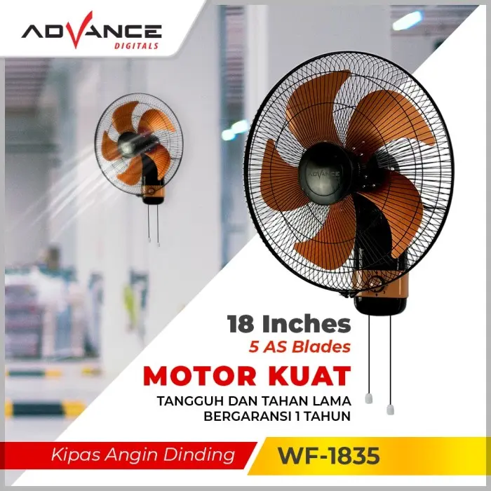 Advance Kipas Angin Tornado Dinding 18 Inch WF-1835 garansi 0