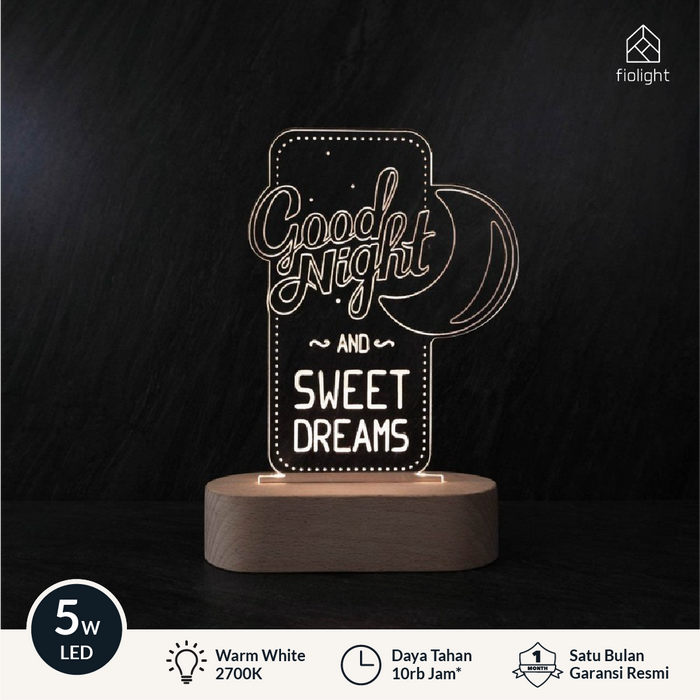Gambar Lampu Akrilik Dekorasi Tidur Good Night Greeting Series Fiolight dari Fiolight Kota Tangerang Tokopedia