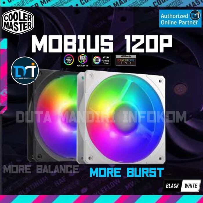 Gambar Cooler Master MOBIUS 120P ARGB - 120mm PWM High Performance Blade Fan - Black Edition  dari Duta Mandiri Infokom Kota Administrasi Jakarta Pusat Tokopedia