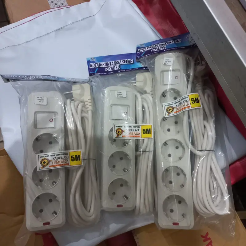 Linux 5 Lubang 5M StopKontak Terminal Stop Kontak 5 M Meter Sakelar 0
