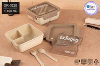 Gambar Kotak Bekal Makan OR-0228 Sekat 2 Anti Tumpah Free Sendok Garpu 1100Ml dari Ollahomeliving Kota Bogor 4 Tokopedia