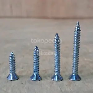 Skrup Putih 6mm 6x5/8"(1.5cm) 6x3/4 (2cm) 6x1"(2.5cm) 6x11/4"(3cm) Sekerup Kayu Sekerup Putih
