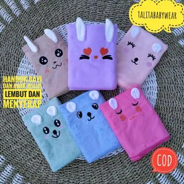 Handuk Bayi Microfiber 50x100 Cm Motif Lucu/Handuk Anak Kualitas Impor