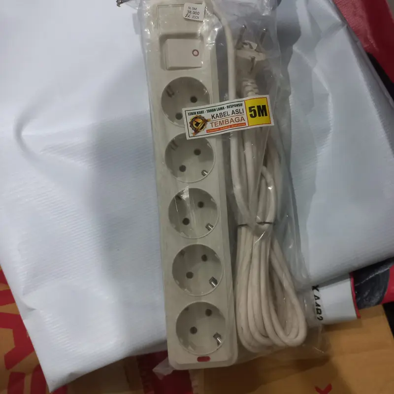 Linux 5 Lubang 5M StopKontak Terminal Stop Kontak 5 M Meter Sakelar 3
