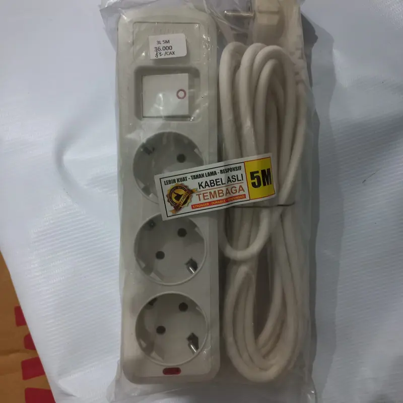Linux 5 Lubang 5M StopKontak Terminal Stop Kontak 5 M Meter Sakelar 4