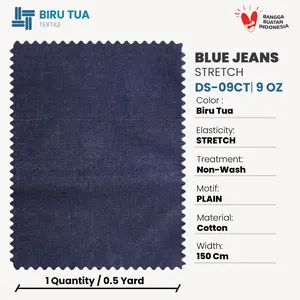 Bahan Blue Jeans | 9 Oz Stretch KATUN / Denim / Legging Denim Biru  0,5 YARD (45 cm)