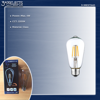 Gambar Lampu LED ST64 COG Dimmable Analog 4W 2200K 3+MEST64D dari 3plusprojects Kota Administrasi Jakarta Utara 2 Tokopedia