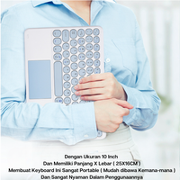Gambar Keyboard Wireless Keyboard Bluetooth With Touchpad Portable Universal - Biru, 10 Inch dari CozHere Kota Administrasi Jakarta Barat 5 Tokopedia