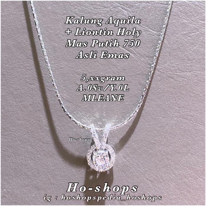 Gambar Kalung + Liontin Holy Diamond Mas Putih Kadar 750 Asli Emas dari Ho-shops Kota Administrasi Jakarta Selatan Tokopedia