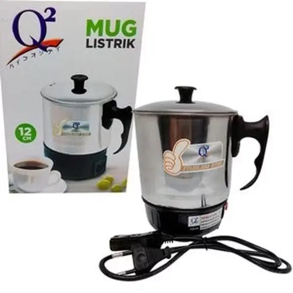 Mug/ Teko Listrik Stainless Q2 12 Cm/ Pemanas Air/ Heater Stainless 12