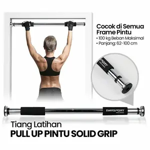 Tiang Latihan Pull Up Pintu Solid Grip 62-100cm