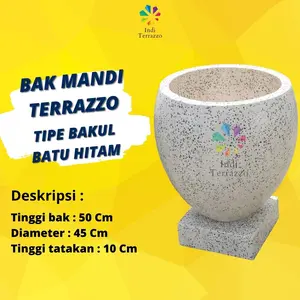 INDI TERAZZO BAK AIR KAMAR MANDI TERASO TIPE BAKUL VARIAN BATU HITAM Marmer Granit BAK MANDI TERRAZZO FREE ONGKIR SEJABODETABEK