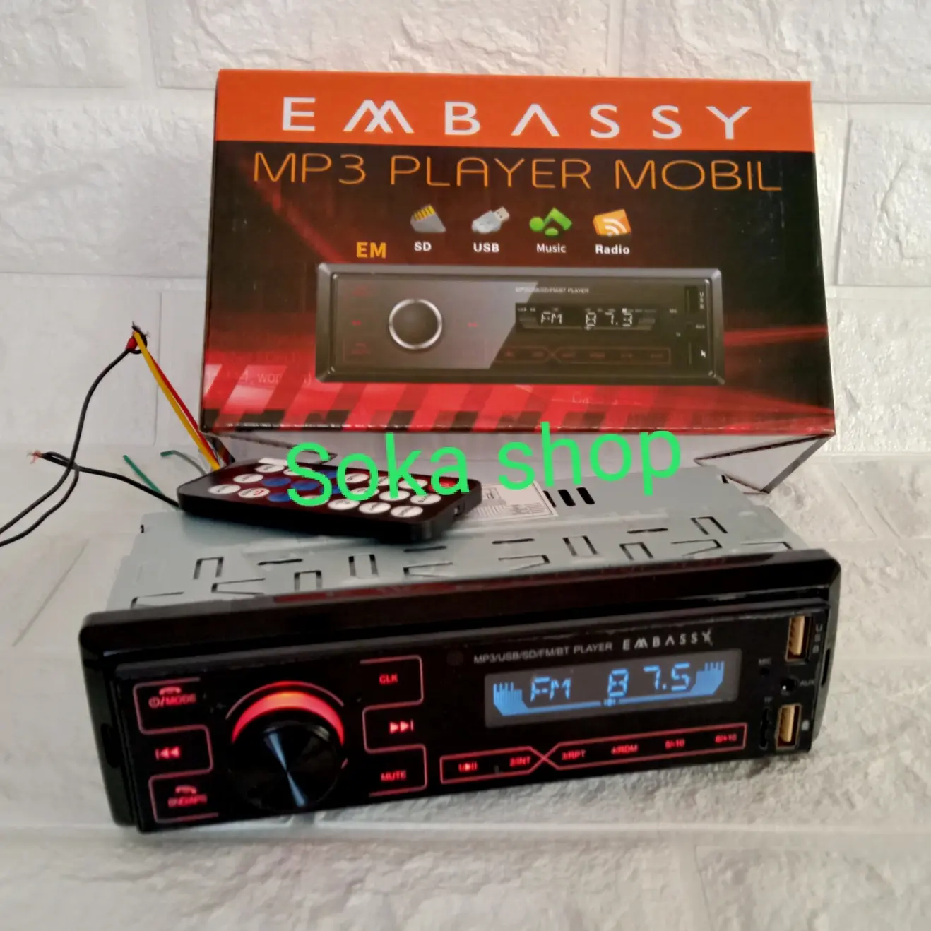Tape singledin EMBASSY USB MMC FM bluetooth Embassy digital streeo BT