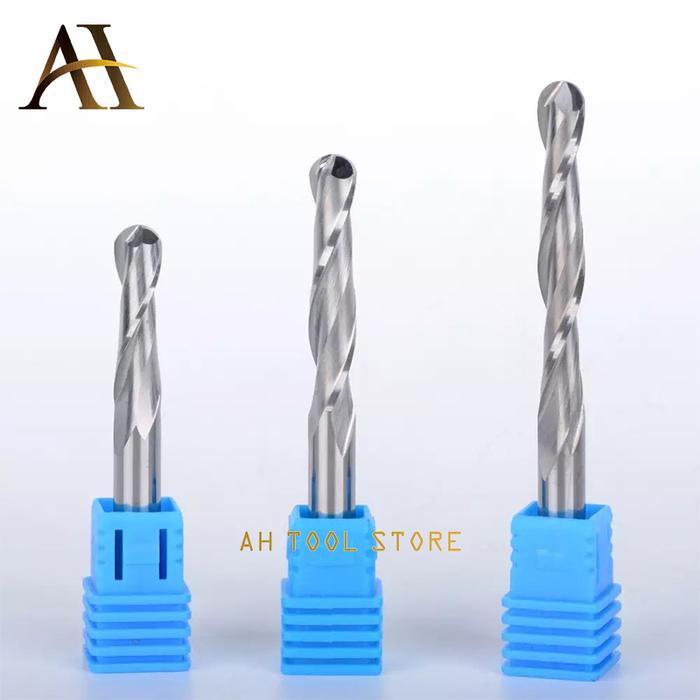Jual Mata CNC Router Bits Ballnose 6MM Double Flute End Mill Spiral 2F ...
