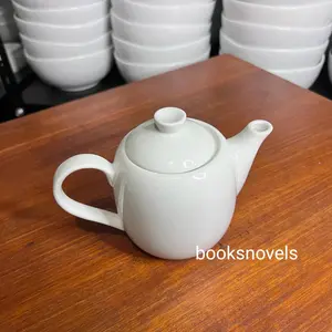 Teko Teh Chinese Teapot Keramik Putih Porcelain Kecil Tea Pot 400ml