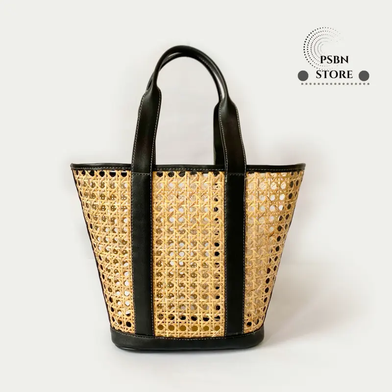 PSBN - Amara Top Handle Rattan Bag Tas Jinjing Wanita Tas Rotan Kulit 2