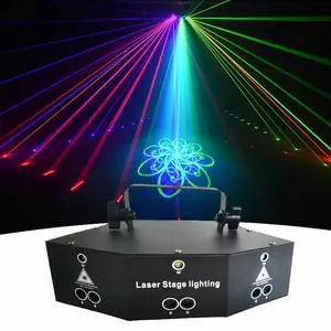 Lampu Proyektor Disco 25W RGBW dengan Sensor Suara, DMX512, 8 Pola Laser & Remot – Pilihan Sempurna untuk Pesta Meriah dan Acara Profesional (Hitam)