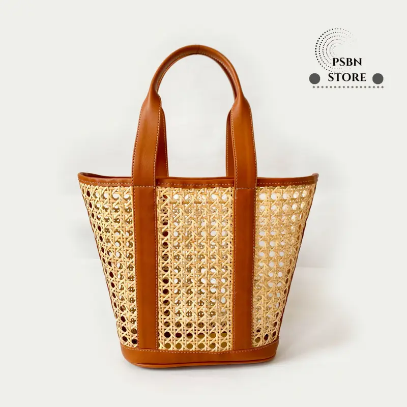 PSBN - Amara Top Handle Rattan Bag Tas Jinjing Wanita Tas Rotan Kulit 0