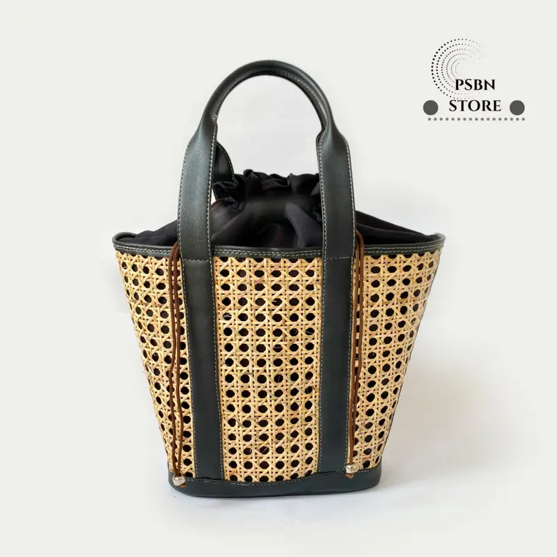 PSBN - Amara Top Handle Rattan Bag Tas Jinjing Wanita Tas Rotan Kulit 3