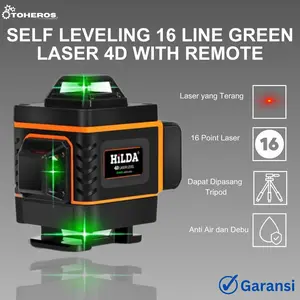 Mesin Laser Level Auto Siku Bangunan 16 Line Canggih Self Leveling