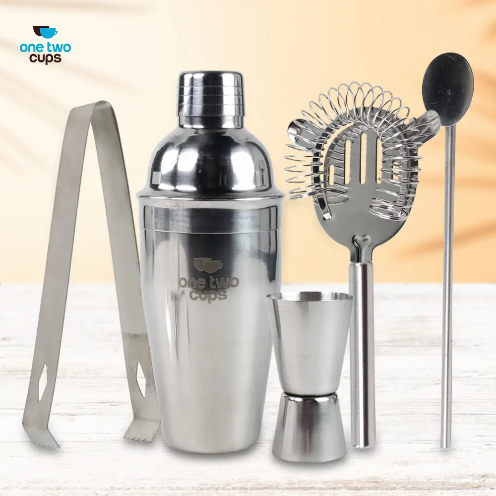 One two cups 5 in 1 bartender cobler cocktail shaker set 550 ML