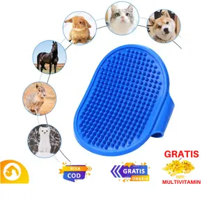 Sisir Sikat Karet Mandi Pijat Bulu Kucing Anjing Pet Free Multivitamin