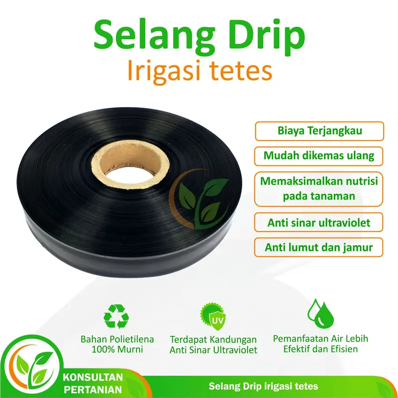 Selang Plastik Drip Irigasi HYDROSOL 0,5 Micron X 4 Cm X 300 Meter
