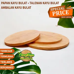 Round wood kayu bulat 40 Cm talenan nampan kayu bahan meja samping