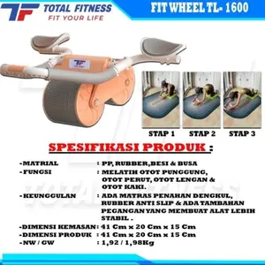 Ab Wheel Ab Roller Alat Push Up Sett Roda Olahraga Fitness