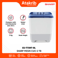 Gambar SHARP MESIN CUCI 2 TABUNG ES-T75NT-BL Kapasitas 7 Kg dari Atakrib Elektronik Yogyakarta Kab. Sleman 1 Tokopedia