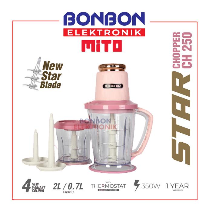 Gambar MITOCHIBA Food Chopper CH-250 STAR Series 2L (PINK RUSH) / CH250 - CH250PINK dari Bonbon Elektronik_NEW Kota Administrasi Jakarta Utara Tokopedia
