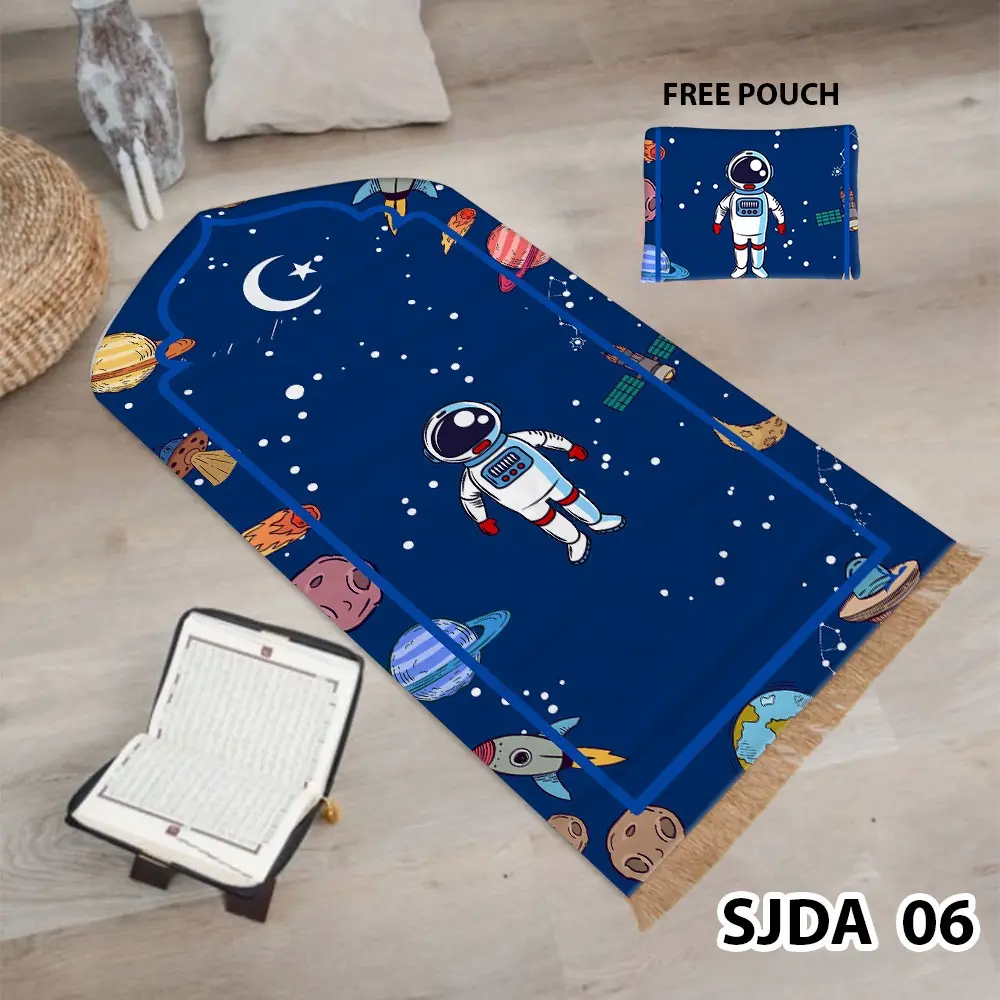 Sajadah Anak Anak Custom Nama Sejadah Terbaru Hilzea Galaxy Karakter