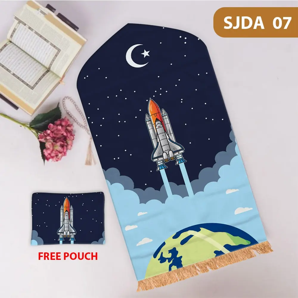 Sajadah Anak Custom Nama Laki Laki Perempuan Motif Karakter Premium