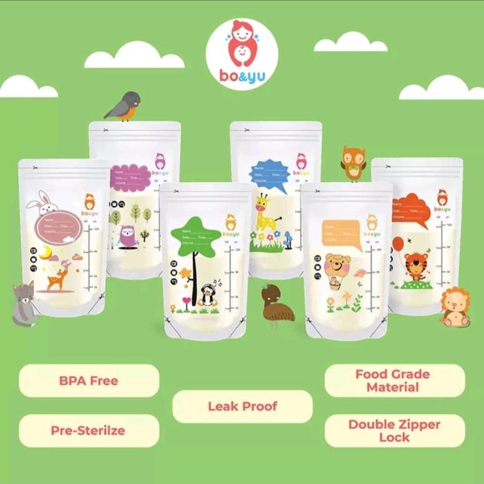Gambar Kantong Asi 120ml 30 pcs, bo&yu breastmilk storage bag BPA dari Wahid Karya Saritama Medical Kota Makassar Tokopedia