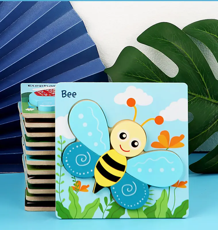 Mainan Puzzle Kayu Jigsaw 3D Untuk Anak Usia Dini Untuk Kognitif Anak Toys 4