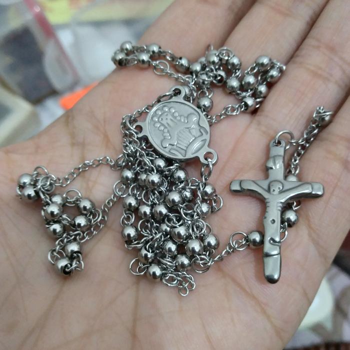 Gambar Rosario Biji Titanium 4 mm Stainless Steel dari JD Christa JDC Kab. Sleman Tokopedia