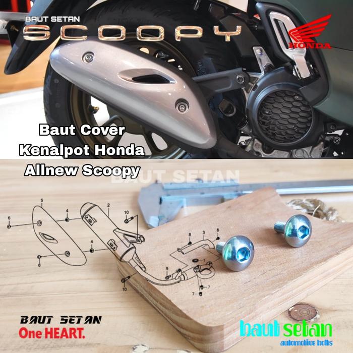 Gambar Baut Set Cover Tutup Knlapot Honda Scoopy 2022 dari BautSetan Kota Depok Tokopedia