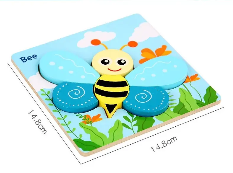 Mainan Puzzle Kayu Jigsaw 3D Untuk Anak Usia Dini Untuk Kognitif Anak Toys 6