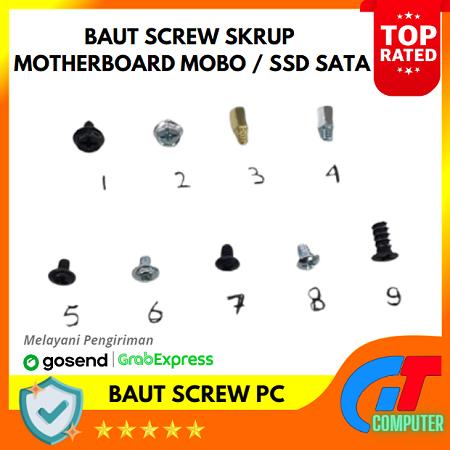 Baut Screw Skrup Motherboard Mobo / SSD Sata / LENGKAP 0