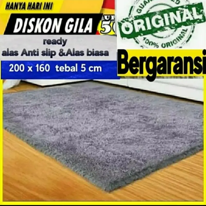 Karpet bulu rasfur Karpet lantai uk 200 x 160 tebal total 5 cm 0