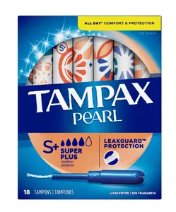TAMPAX Pearl Super Plus Absorbency Unscented Tampons 18s USA
