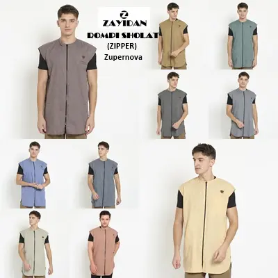 Rompi Sholat Zipper Zayidan Pria Keren - 10 Warna