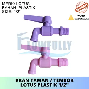 KERAN AIR TAMAN PLASTIK ENGKOL LOTUS 1/2 INCH KRAN TEMBOK MANDI GESER