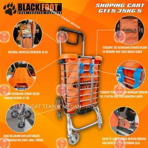 SHOPPING CART TROLI TROLY TROLLEY BAWAAN BELANJA LIPAT 35KG BLACKFOOT