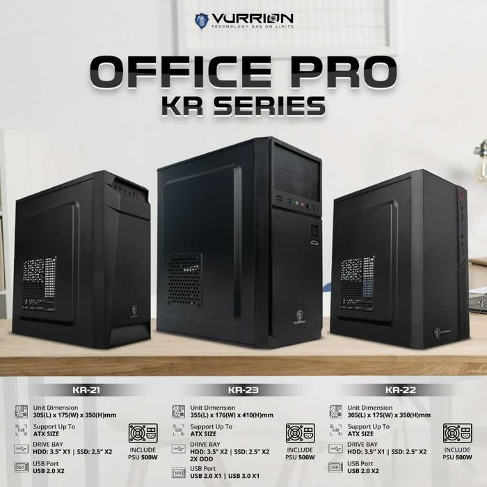 Tokopedia Computer Case Jual Casing Vurrion Office PRO KR Series - m-ATX Computer Case Include ...